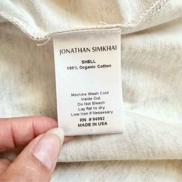 NWT JONATHAN SIMKHAI STANDARD Mary Organic Cotton Top 70s Floral Yellow Medium - Picture 8 of 9